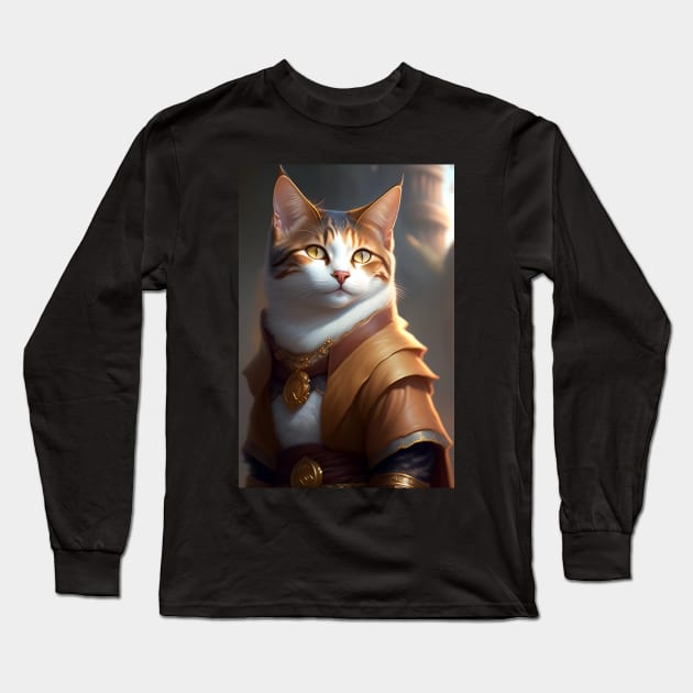 Cat in Armor - Modern Digital Art Long Sleeve T-Shirt by Ai-michiart